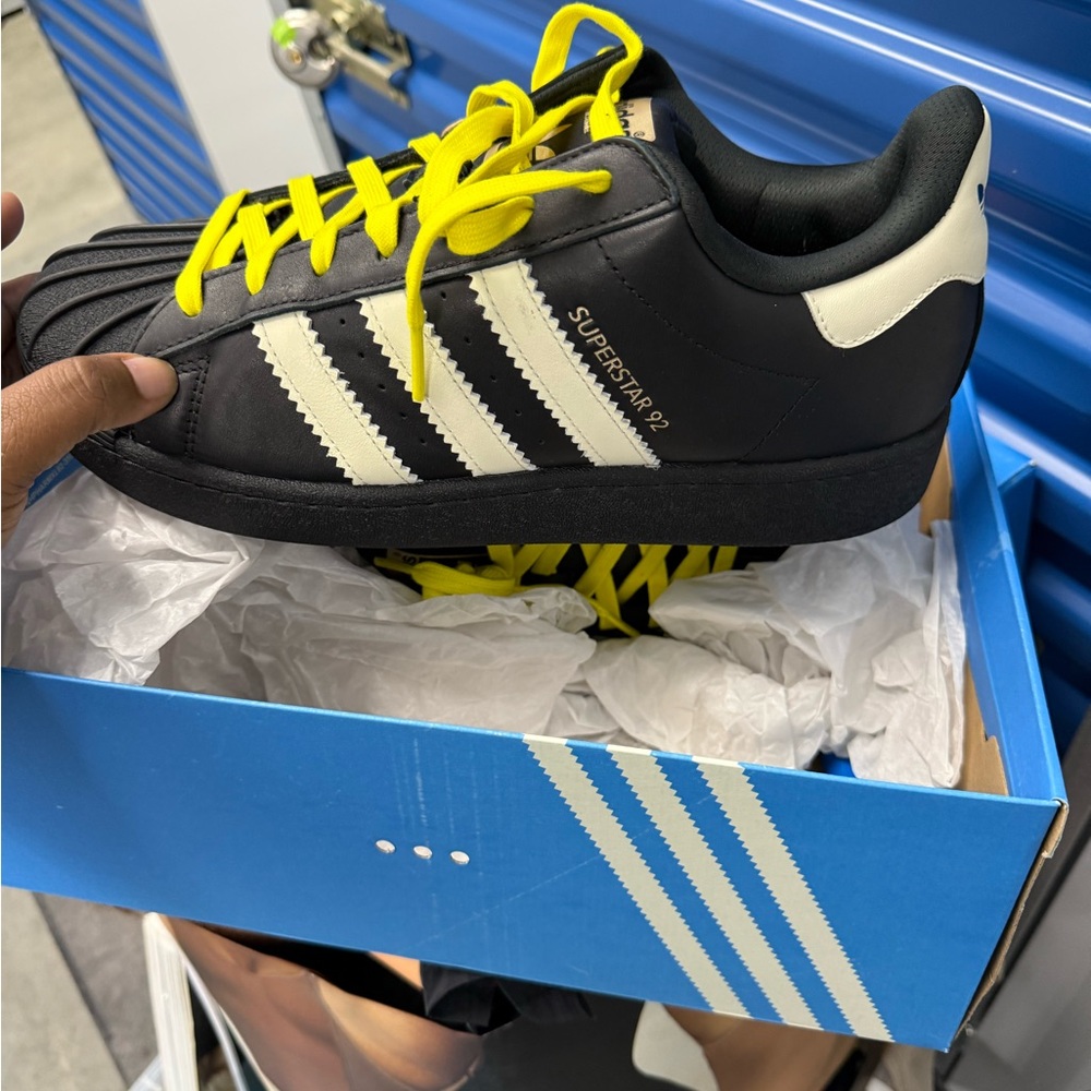 Adidas PW Superstar 92 Black and Yellow Sneakers
